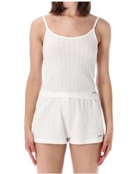 Sporty & Rich - Signature Logo Pointelle Tank Top - Lyst