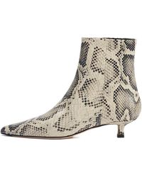 Aeyde - Sofie Pointed Toe Embossed Kitten Heel Ankle Boots - Lyst