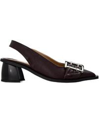 Ganni - Slingback Block Heel Block Court Shoes - Lyst