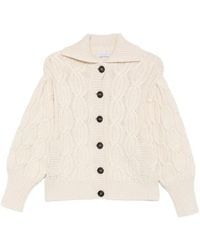 Brunello Cucinelli - Cashmere Feather Yarn Heritage Cable Cardigan - Lyst