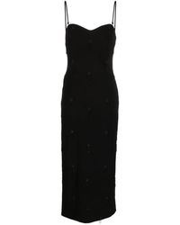 P.A.R.O.S.H. - Embroidered Crepe Midi Dress - Lyst