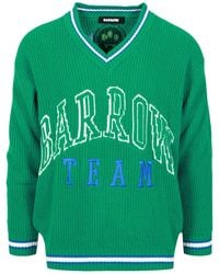 Barrow - Intarsia-Logo V-Neck Jumper - Lyst