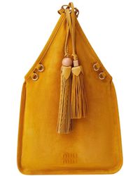 Miu Miu - Suede Handbag With Tassels - Lyst