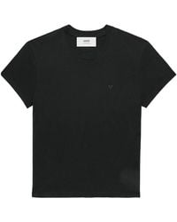 Ami Paris - Ami De Coeur Logo Embroidered Crewneck T-Shirt - Lyst