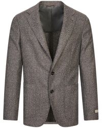 Canali - Marl-Effect Notched-Lapel Blazer - Lyst
