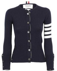 Thom Browne - 4-Bar Striped Buttoned Cardigan - Lyst