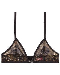 DIESEL - Stretch-Tulle Bra With Metallic Effect - Lyst