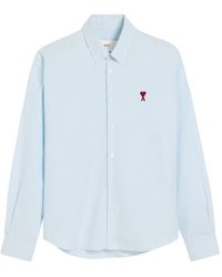 Ami Paris - Ami De Coeur Button-Down Striped Shirt - Lyst