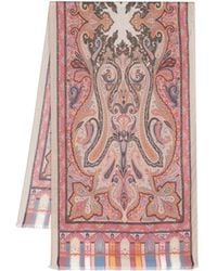 Etro - Graphic Printed Frayed-Edge Scarf - Lyst