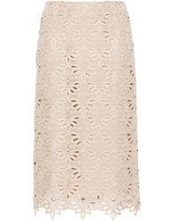 Ermanno Scervino - Embroidered Cut-Out Detailed Midi Skirt - Lyst