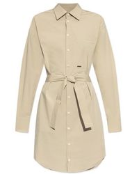 DSquared² - Belted Waist Buttoned Shirt Dress - Lyst
