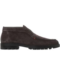 Santoni - Almond-Toe Slip-On Loafers - Lyst