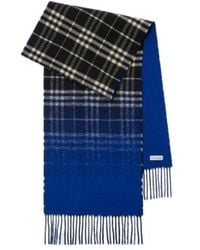 Burberry - Gradient Check Fringed Scarf - Lyst