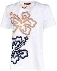 Max Mara - Ring Floral Embroidered Crewneck T-Shirt - Lyst