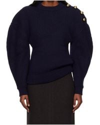 Lanvin - Ribbed Knitted Wool Sweater - Lyst