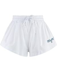 MSGM - Logo Embroidered Drawstring Shorts - Lyst