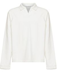Studio Nicholson - Open Collar Long Sleeve Polo Shirt - Lyst