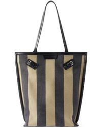 Proenza Schouler - North South Days Striped Leather-Trimmed Canvas Tote - Lyst