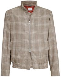 Brunello Cucinelli - Tartan Stand Collar Jacket - Lyst