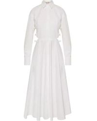 Valentino - Cut-Out Long-Sleeved Shirt Dress - Lyst
