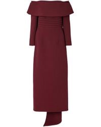 Emilia Wickstead - Derika Off-The-Shoulder Pleated Textured-Crepe Gown - Lyst