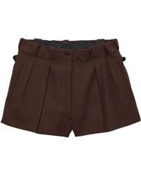 Prada - Chevron Pleated Shorts - Lyst
