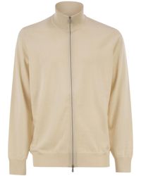 Brunello Cucinelli - High-Necked Cashmere Cardigan With Zip - Lyst