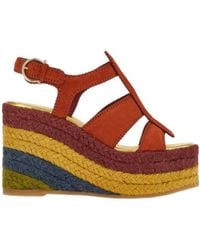 Ferragamo - Ferragamo Ankle Strap Wedge Espadrilles - Lyst