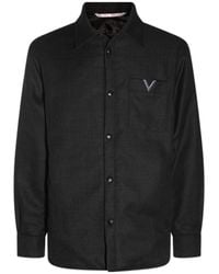 Valentino - Logo Plaque Long-Sleeved Jacket - Lyst