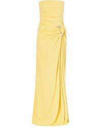 Jonathan Simkhai Savia Strapless Bead & Sequin Column Gown in Yellow | Lyst