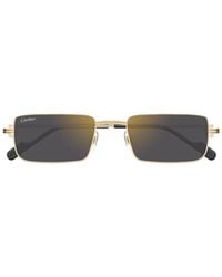 Cartier - Rectangular Frame Sunglasses - Lyst