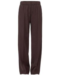 Closed - Elasticated-Waistband Pressed-Crease Trousers - Lyst