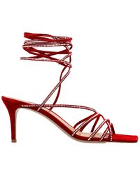 Gianvito Rossi - Embellished Tied Fastened Sandals - Lyst