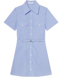 FRAME - Striped-Pattern Belted Mini Dress - Lyst