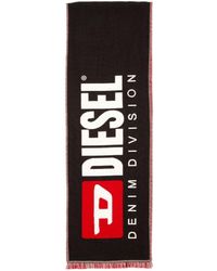 DIESEL - Wool-Blend Scarf With Maxi Jacquard Logo - Lyst