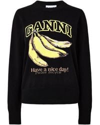 Ganni - Graphic Sweater Crew Sweatshirt - Lyst