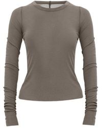 Rick Owens - Temple Cropped Rib Ls T-Shirt - Lyst
