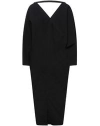 Rick Owens - Solid Color Long-Sleeve V-Neck Dress - Lyst
