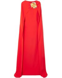 Oscar de la Renta - Cape-Effect Silk-Blend Georgette Gown - Lyst