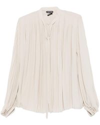Tom Ford - Pleated Pussy-Bow Shirt - Lyst