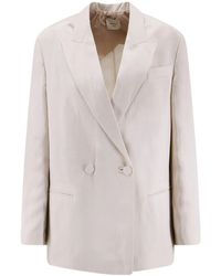 Alysi - Double-Breasted Peak-Lapel Blazer - Lyst