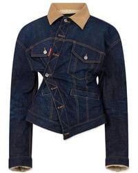 DSquared² - Dark Urban Wrap Oversized Jean Jacket - Lyst
