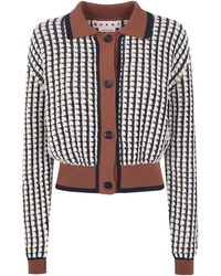 Marni - Grid Patterned Buttoned Cardigan - Lyst
