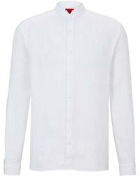 BOSS - Hugo Linen Stand-Collar Shirt - Lyst