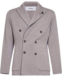 Lardini - Double-Breasted Knit Blazer - Lyst