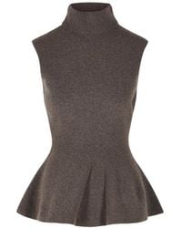 Rohe - Sculptural Ribbed-Knit Peplum Top - Lyst