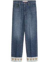 Valentino - Heart Motif High Waist Jeans - Lyst
