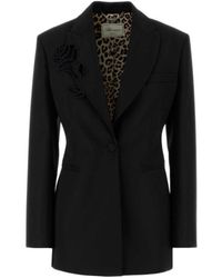 Blumarine - Rose-Embellished Wool Blazer - Lyst