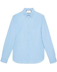Gucci - Logo Embroidered Poplin Shirt - Lyst