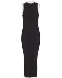 Balmain - Long Two-Tone Cable-Knit Dress - Lyst